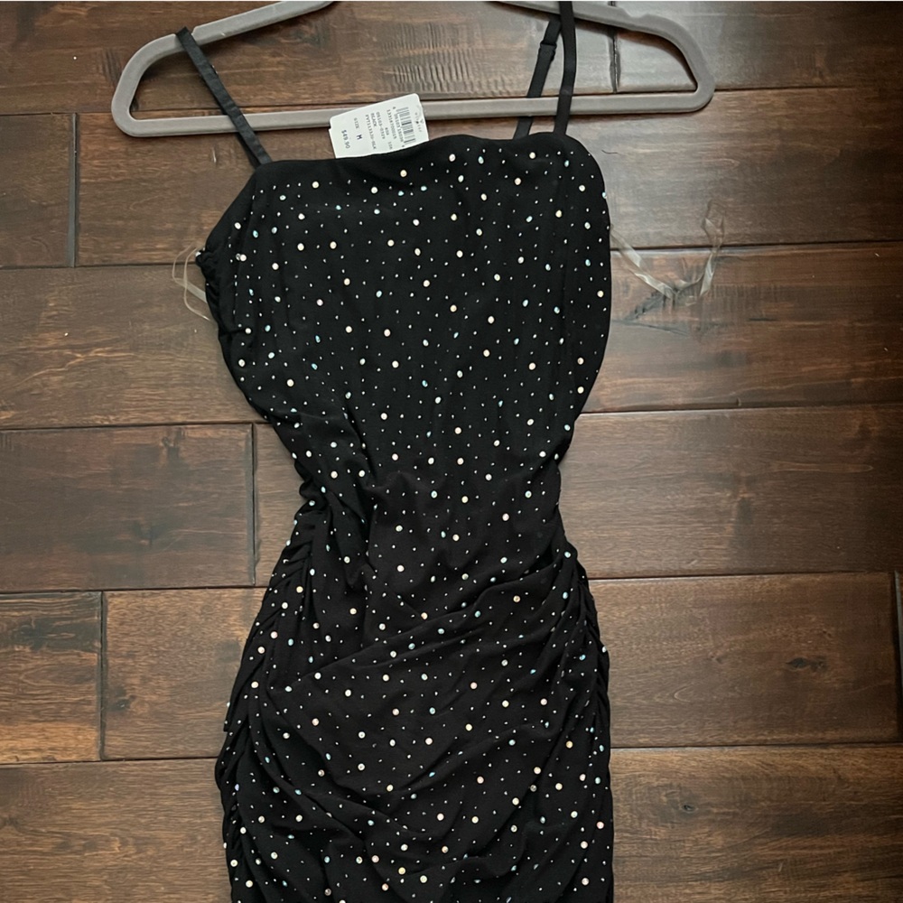 Windsor Black Midi Dress with Silver Accents